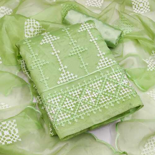 Chaaya Green Organza Dress Material