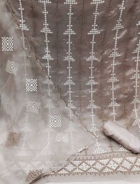 Chaaya Grey Organza Dress Material