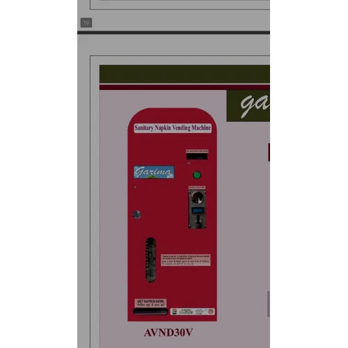 Semi Automatic Sanitary Napkin Vending Machine - Color: Red