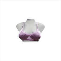 Embroidery Pattern Satin Bra - Cotton, Padded Design For Girls | Embroidered Pattern For Stylish Comfort