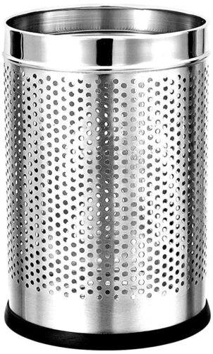 Perforated Stainless Steel Dustbin 7x10