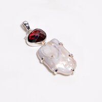 Rose Cut Citrine Baroque Pearl Gemstone 925 Sterling Silver Pendant Women fashion pendant supplier