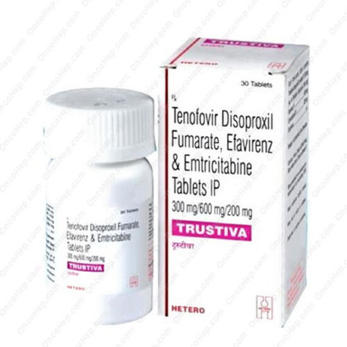 Trustiva Tablet (Emtricitabine 200mg  Tenofovir Disoproxil Fumarate 300mg  Efavirenz 600mg)