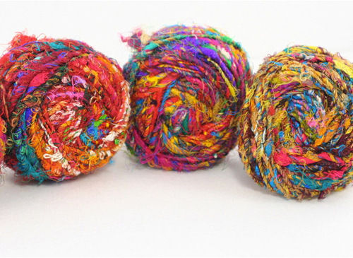 Recycled Sari Silk Yarn - Muticolor