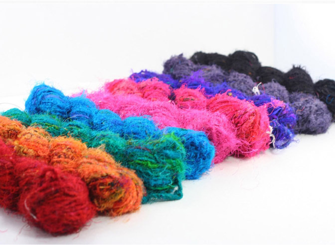 Recycled Sari Silk Yarn - Muticolor
