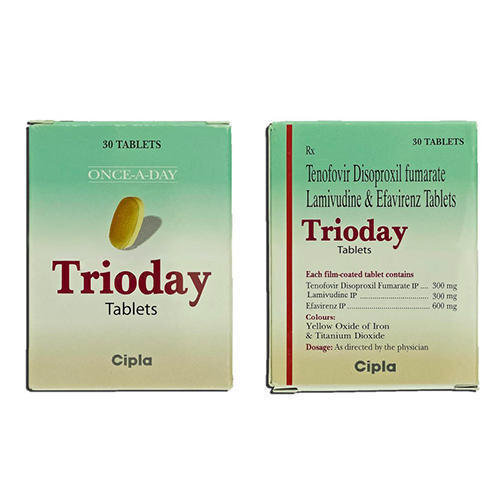 Trioday (Lamivudine 300mg  Tenofovir Disoproxil Fumarate 300mg  Efavirenz 600mg)