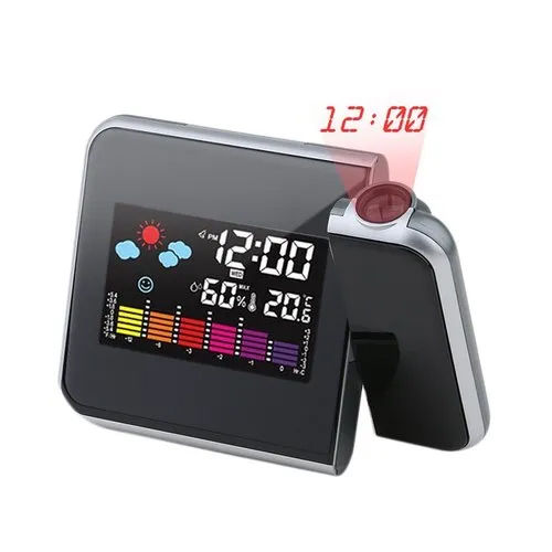 Black 240 V Digital Projection Clock With Calendar