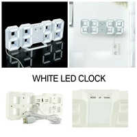 Digital 3D White LED Wall And Table Clock