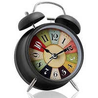 17.5x12.5x5.5cm Black Metal Alarm Clock