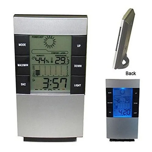 Grey 3210 8X4X15Cm Weather Forecast Alarm Clock