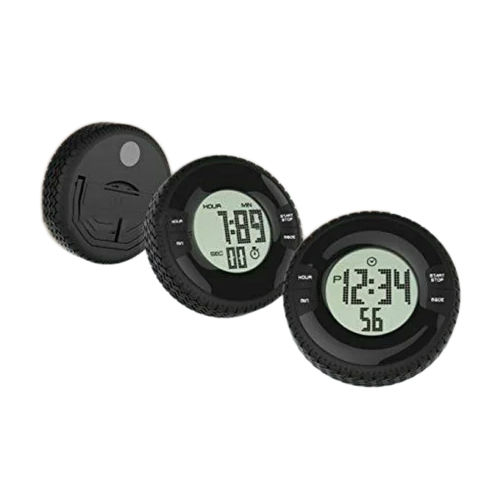 Black Tyre Shape Digital Clock With Timer