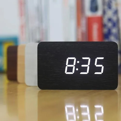 863-6 14.8x4.2x7cm Wooden Alarm Clock