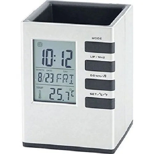 Pen Stand With Digital Clock