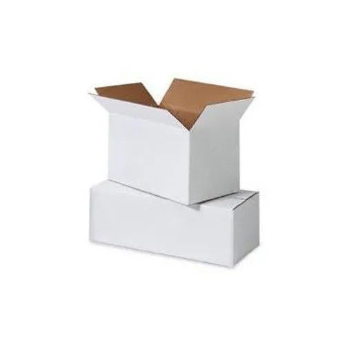 White Corrugated Box - Laminated Material, Custom Sizes Available, Glossy Lamination, Any Shape
