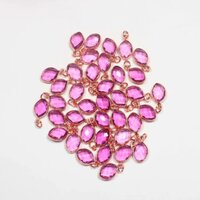 Pink Tourmaline Quartz Gemstone Gold Vermeil Marquise Shape 9x12mm Pendant