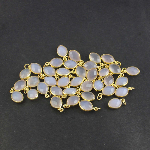 Rose Quartz Gemstone Gold Vermeil Marquise Shape 9x12mm Pendant