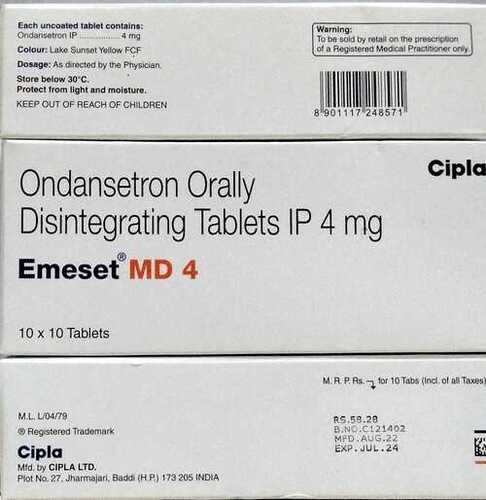  EMESET Md 4Mg Tab सामान्य दवाएं