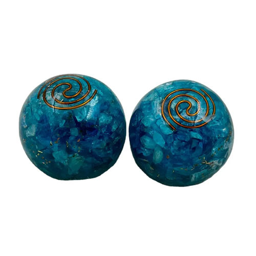 Sphere Blue Quartz Crystals Orgone Ball