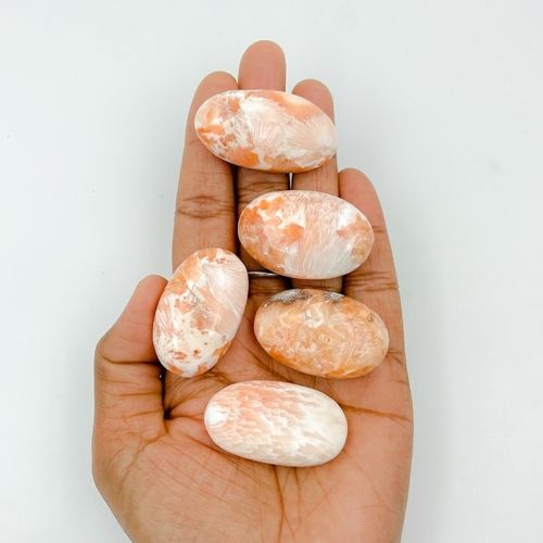 Natural Gemstone Scolecite Palmstone Crystal Tumble