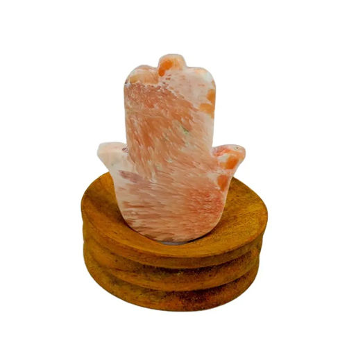 Natural Gemstone Scolecite Hand Shaped Crystals Hamsa Carvings