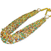 Crystals Gemstone Necklace Set - Multicolor Round Stones Of Various Sizes | Elegant Jewelry For Versatile Fashion Styling