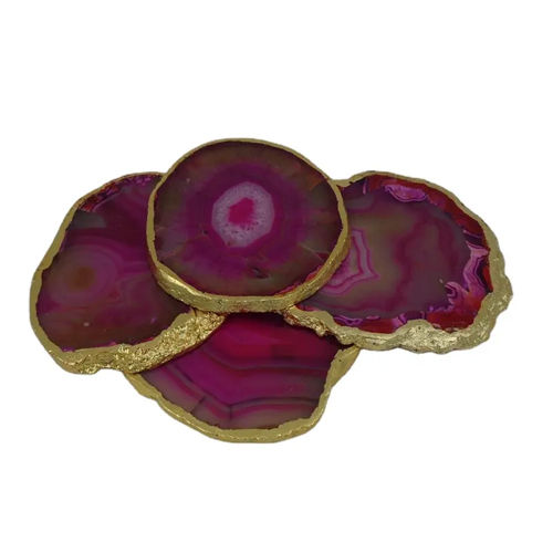 Natural Agate Slices Coasters Set Size: Different Size