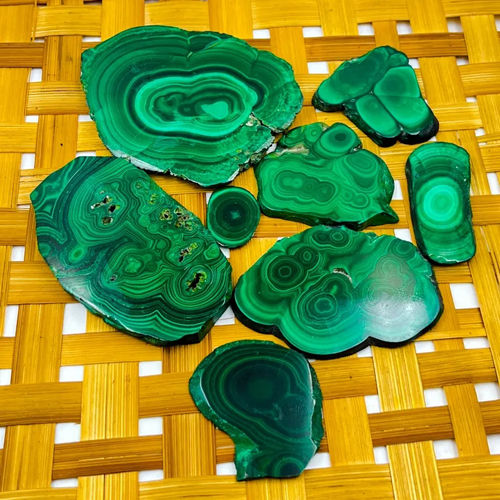 Crystal Malachite Polished Slices Slab