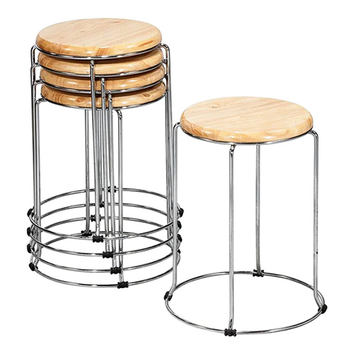 Machine Made 11X11X18 Inch Mbtc Forio Wooden Kitchen Stool Set