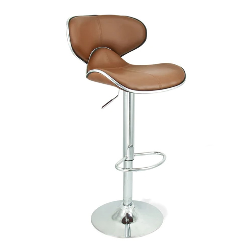Horse Cafeteria Bar Stool Chair - Leatherette, 18x18x32 Inch, Brown-Silver | Durable, Easy to Clean, Lightweight, Machine Made, 1-Year Warranty