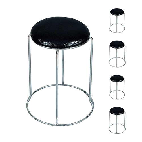 Machine Made Mbtc Faux Leather Recko Cushion Kitchen Cafeteria Stool