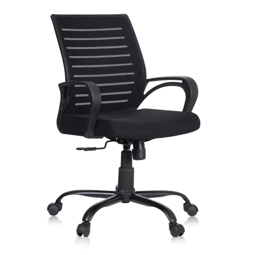 Ace Mid Back Office Chair - 18.5x18.5x36 Inch, Durable Mesh Fabric, Easy to Clean and Install, Glossy-Matt Finish, Lightweight Design