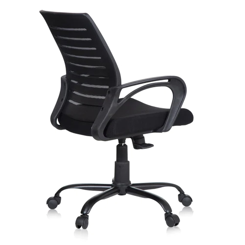 Machine Made Metal Base Black Office Chair