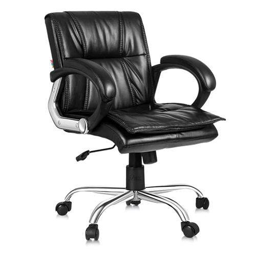 Machine Made 20X19X40 Inch Mbtc Marvel Leatherette Medium Back Office Chair With Tilt Mechanism And Chrome Base