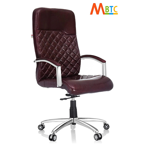 Capra Premium High Back Office Chair - Leatherette, 64.8 x 54.6 x 114.3 cm | Durable, Easy to Clean, Lightweight, Glossy Finish, 1-Year Warranty