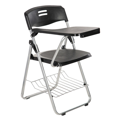 Machine Made 16X16X32 Inch Mbtc Erizo Folding Student Writing Pad Black Chair