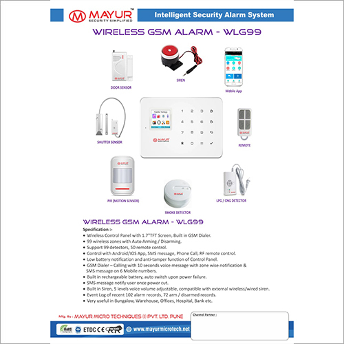 Wireless Gsm Alarm Alarm Light Color: Red