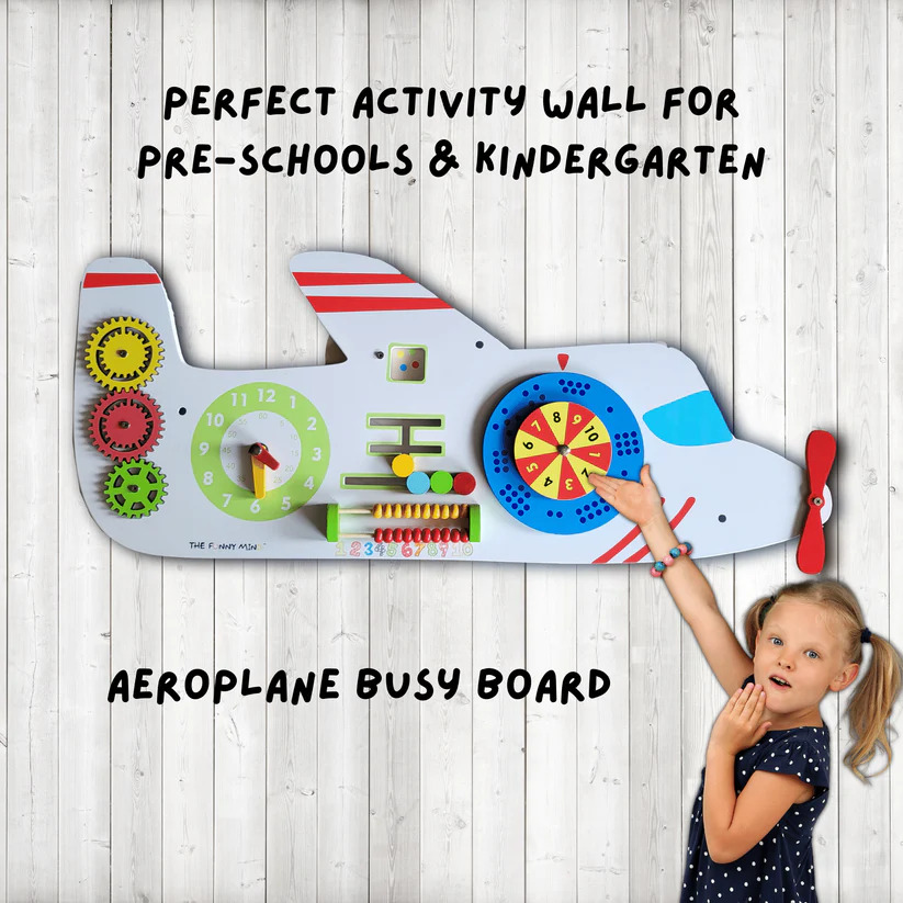 Aeroplane Rugged Wall Busy Board For Baby And Toddlers