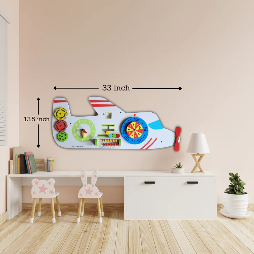 Aeroplane Rugged Wall Busy Board For Baby And Toddlers