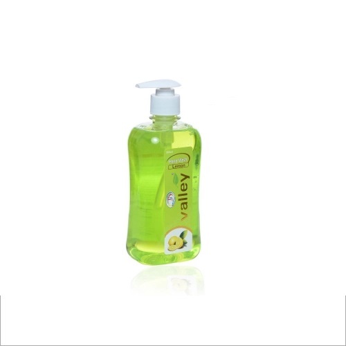 MRP 80 Valley Handwash - 500ml Liquid Green PH Balanced Formula | Lemon Scented, Middle Foam, Male Friendly, Transparent Design, Company Logo