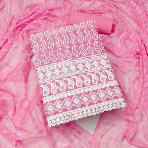 Binita Pink Rayon Dress Material