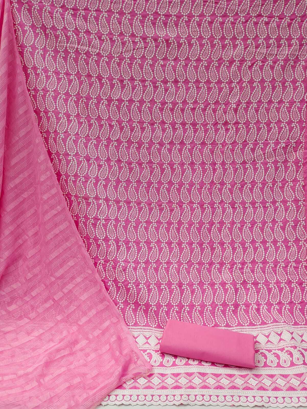 Binita Pink Rayon Dress Material