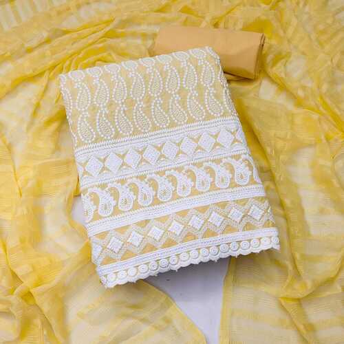 Binita Yellow Rayon Dress Material