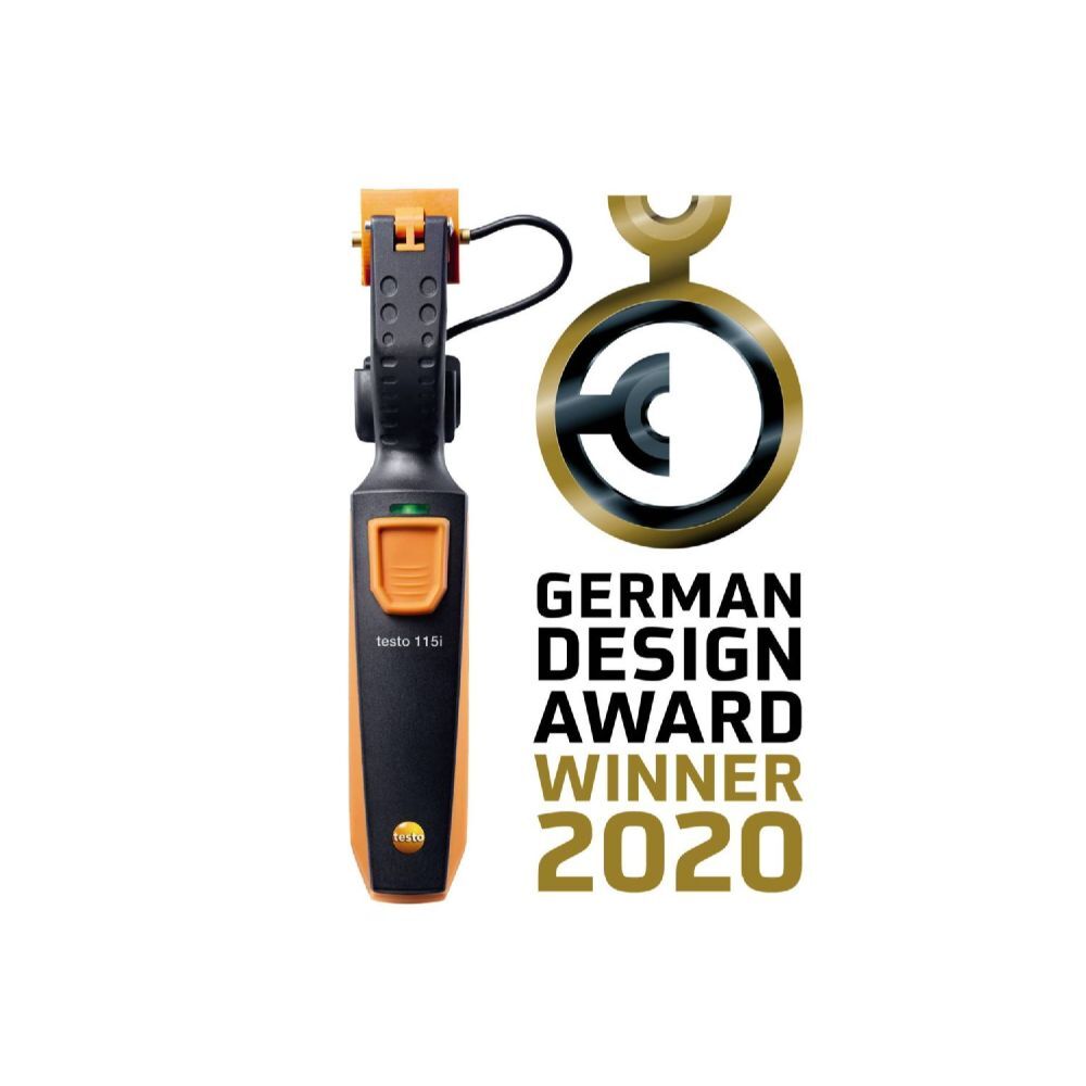 Clamp thermometer operated via smartphone