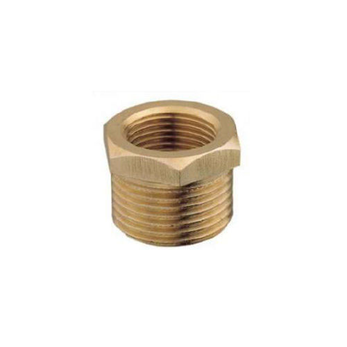 Brass Reducing Bush - Glossy Finish, Round Shape | Golden Color, Durable Brass Material