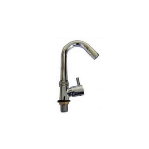 Silver Brass Bathroom Swan Neck Tap