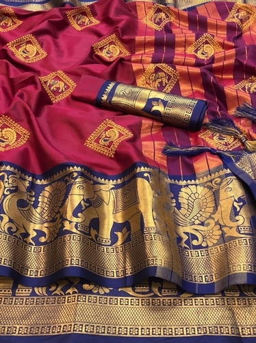 Dipti Purple Cotton Silk Saree