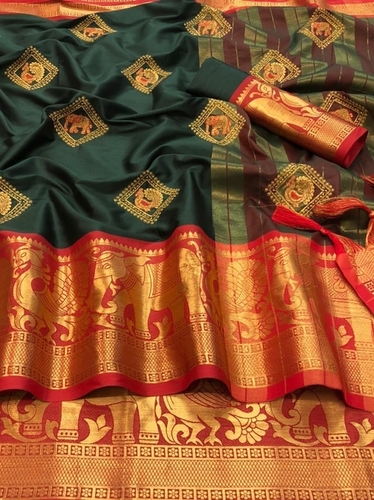 Dipti Green Cotton Silk Saree