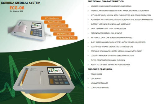 6 Channel ecg machine