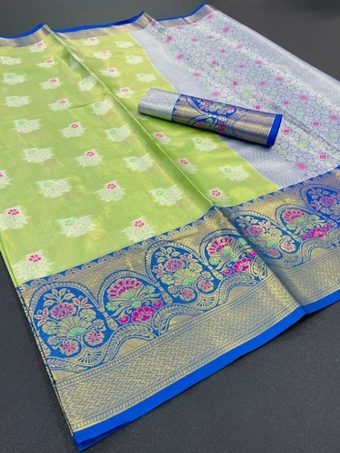 Prachi Green Banarasi Tissue Silk Saree