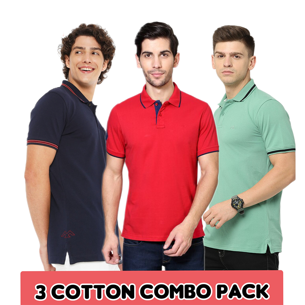 3 COMBO Pack Cotton T Shirts